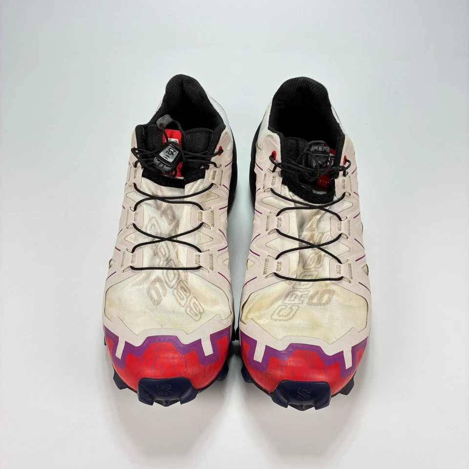 Salomon Speedcross 6 White Red Trail Running Shoes Sneakers Women’s Size 7.5 - Image 3 of 4