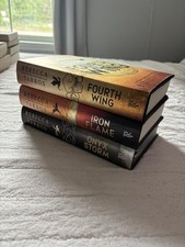 fourth wing book trilogy by rebecca yaros- like new with target edition
