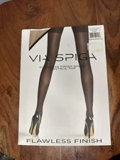 Via Spiga Flawless Finish Control Top Pantyhose Size D Nude Sheer