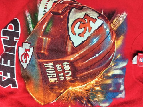 Felpa vintage Kansas City Chiefs giovanile taglia media 10-12 NFL football - Foto 2 di 6