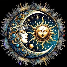 Sleepy Sun Moon Diamond Art Kit 30 x 1 cm 5D DIY Painting Craft Wall Decor