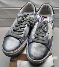 NEW Golden Goose May Women’s Metallic Leather  Sneakers Silver Size 36 NIB