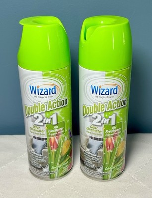 Wizard Double Action 2 In 1 Odor Eliminator Air Freshener SPRING FRESH NEW TWO