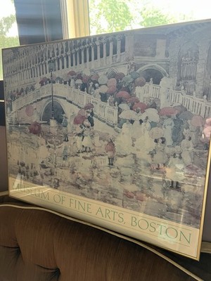 VINTAGE MAURICE PRENDERGAST MUSEUM OF FINE ARTS BOSTON GALLERY POSTER FRAMED