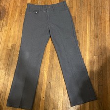 Vintage 70  s Levi  s Polyester Bootcut Pants Gray Sz 36 x 30