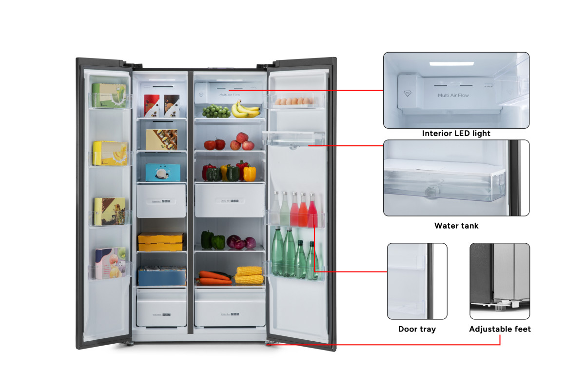 Kogan 503L Side by Side Fridge with Water Dispenser (Stainless Steel), Fridges, — image 9