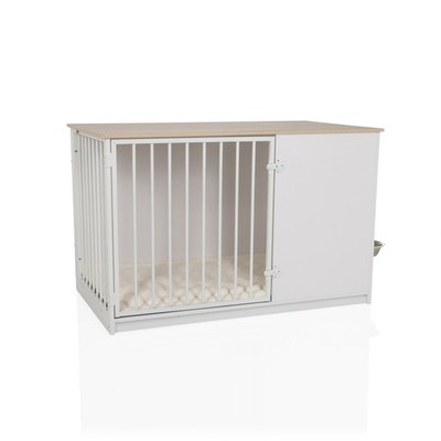 Hundekäfig mit Näpfe und Kissen für große Hunde Hundehaus Indoor 102x60x65,5cm
