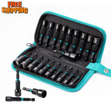 20PCS Magnetic Nut Driver Set, 1/4" Metric & SAE Bits with Storage Bag UK