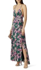 ASTR The Label Holland Green Floral V-Neck Ruffle Maxi Dress Sm Garden Party