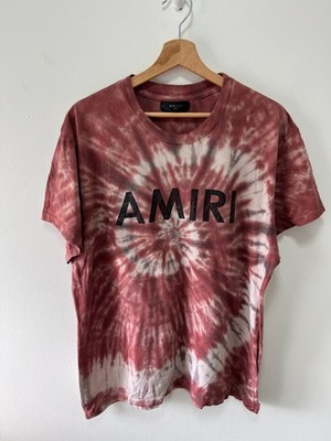 Amiri T-Shirt Herren Large Mehrfarbig Batik Spruch Logo Print Rundhals