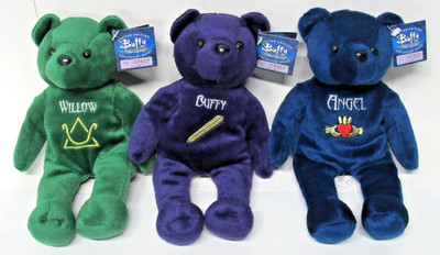 Buffy The Vampire Slayer 3 Collectors Bears Angel Buffy Willow 8533/10000 NWT