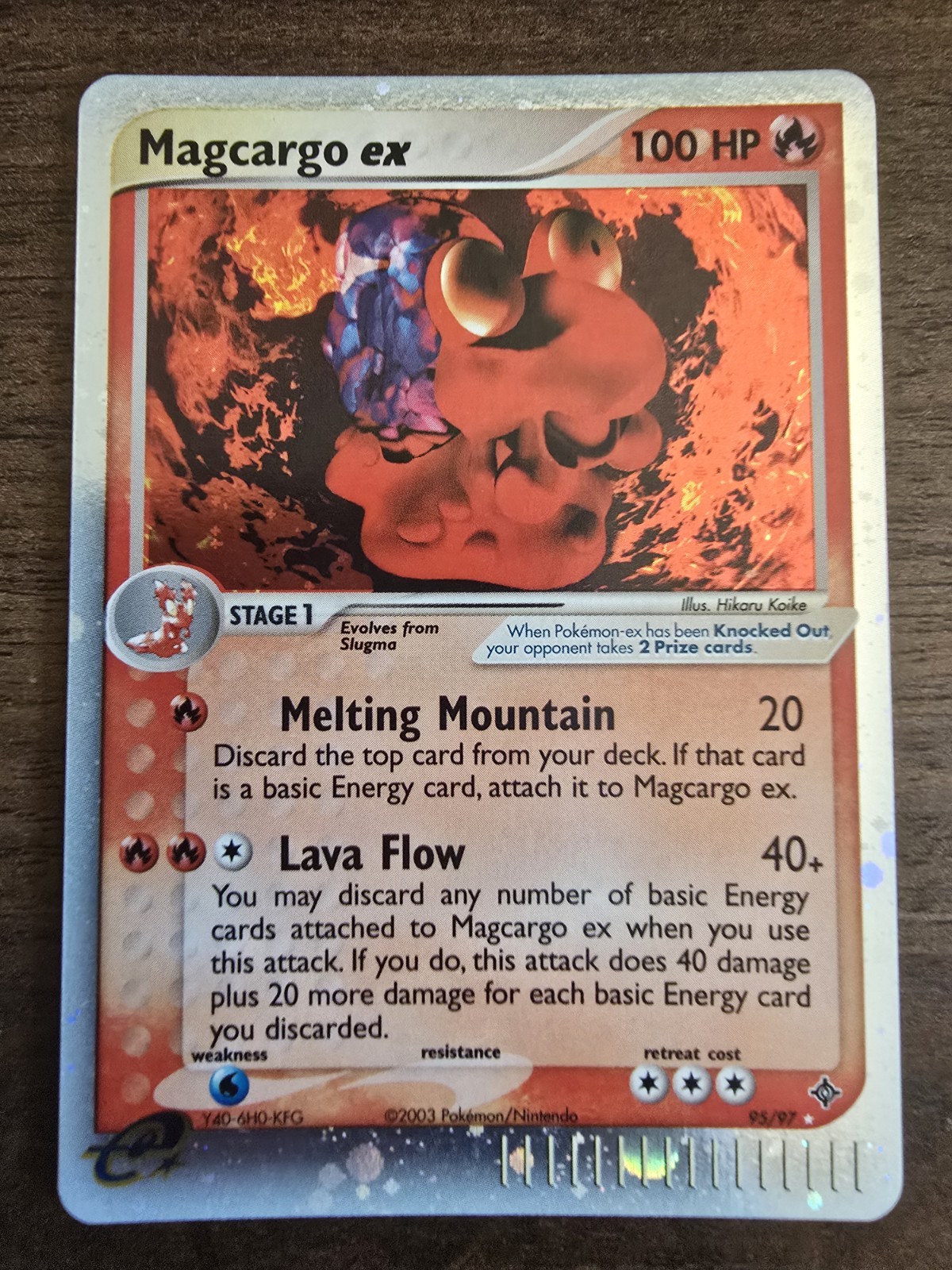 Magcargo EX 95/97 EX Dragon Near Mint Pokemon Foil Rare