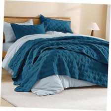Queen Size Quilt Bedding Set Teal - Full Lightweight Full/Queen Teal Blue