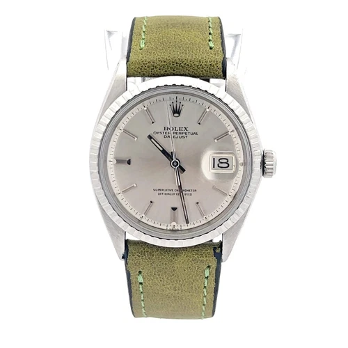 Rolex Datejust 1603 Mens Stainless Steel Watch Silver Stick Dial 1970s