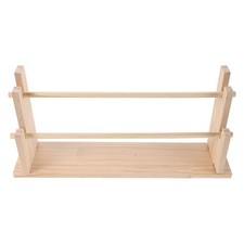 Ribbon Organizer Rack: 2-tier Wooden Ribbon Holder for Crafts - Washi Tape