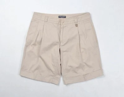 Pantalones Cortos Chinos DOLCE GABBANA Beige Plisado Talla 50 IT - Imagen 1 de 4