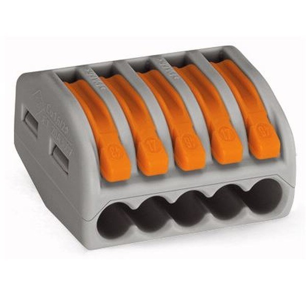 Raccordo rapido con leva 5x 0,08-4mm² grigio chiaro 222 222-415 - Immagine 2