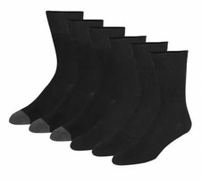 Cole Haan Men's Size 7-12 Casual Dress Socks 6 Pairs Stretch Smooth Black Colors