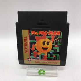 Ms. Pac-Man [Tengen] (Nintendo NES, 1989) w Tengen Dust Cover and Manual