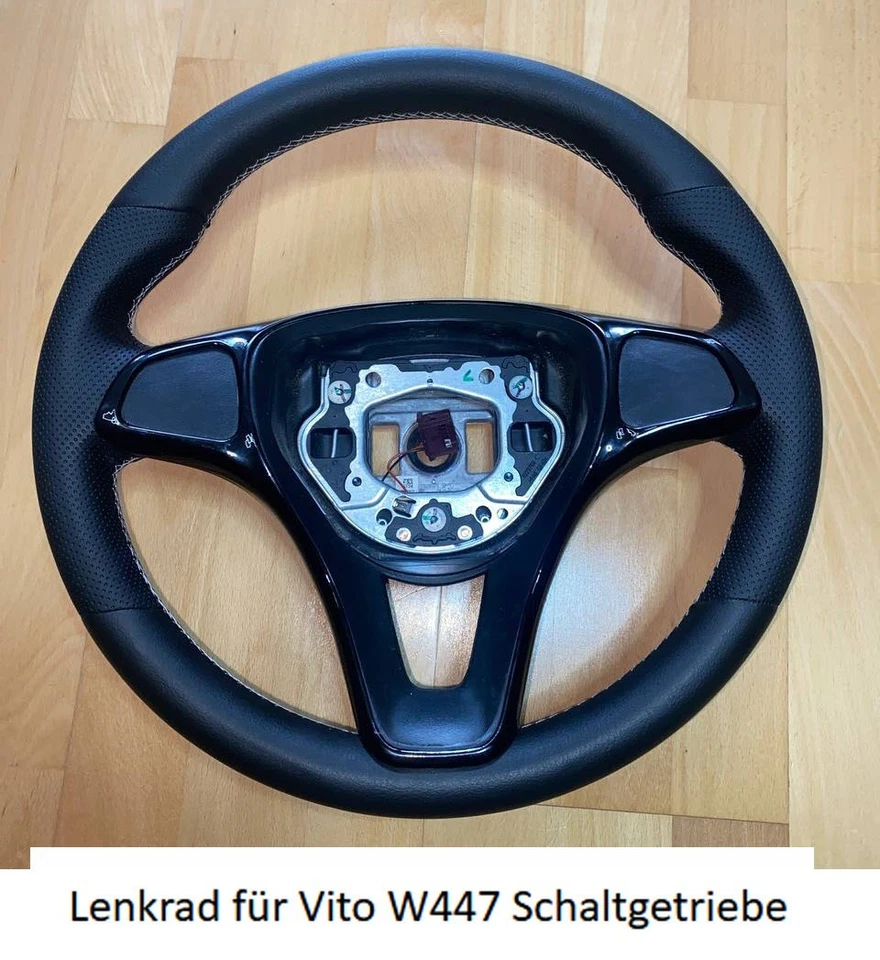 Lenkrad Leder Mercedes Vito Tourer V-220 W447 A0004601803 W117 W205 NEU Bezogen - Bild 3 von 4