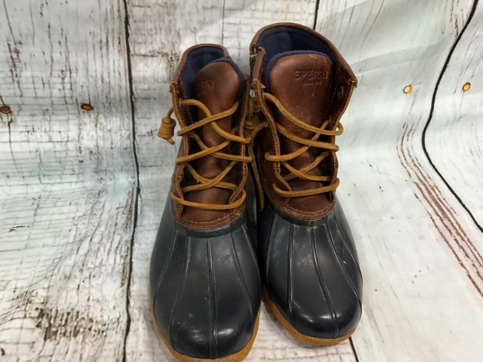 Sperry Top Sider Women’s Saltwater Duck Boots Blue & Brown leather Size 6.5 - Image 4 of 4