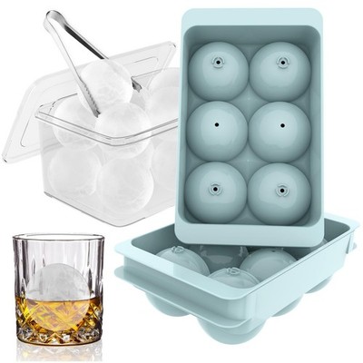 Large Ice Cube Molds, Big Round Whiskey Ice Cube Trays for Freezer, Easy to F...