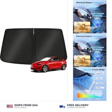 KUST Windshield Sun Shade for 2017-2026 Tesla Model Y/Model 3 Sunshade Access...