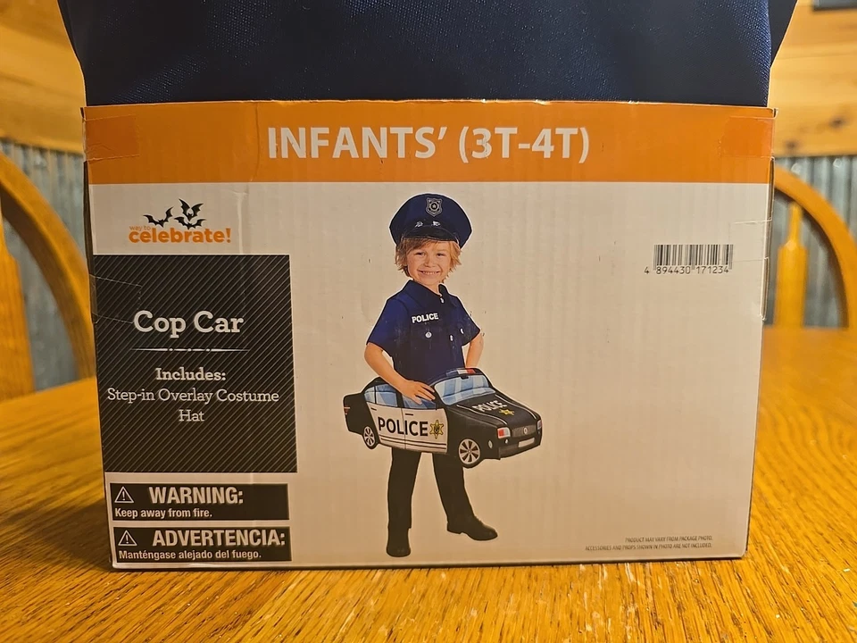 Disfraz Coche de Policía Niño Pequeño Halloween 3T 4T Oficial de Policía Vestir Niños NUEVO Foto 2 de 2