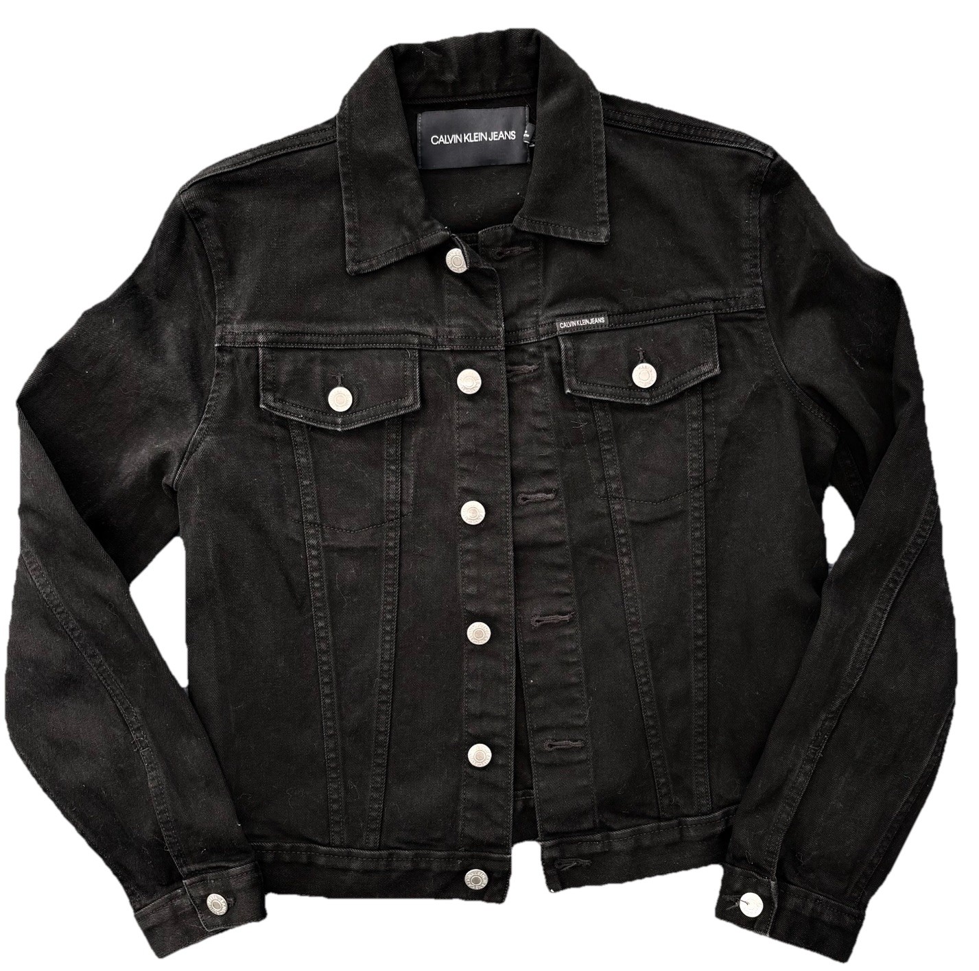 Calvin Klein Jeans Women’s Modern Classic Trucker Jacket Black Size Medium