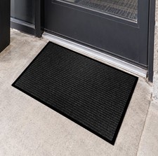 Grey Indoor Outdoor Heavy Duty Door Mat with Rubber Backing 16"x24"