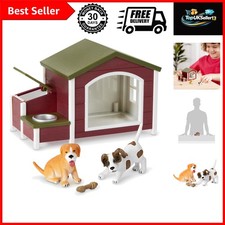 Dog House Playset with 2 Toy Dog Figurines, Playsets, Small
