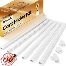Delamu Cord Hider Cable Cover for Wall Wires White 6ft