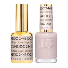 DND DC Soak Off Gel Polish + Matching Nail Lacquer - #2443 Sheer Sugar