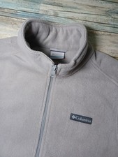 Columbia Men's Grey Polyester Fleece Vest Size Large Full Zip Pockets Outdoor