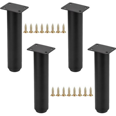 4er Set Möbelfüße aus schwarzem Metall, höhenverstellbar für verschiedene Möbel