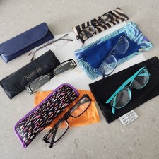 Lot of 6 pairs Women Reader Eye Glasses W/cases Variety