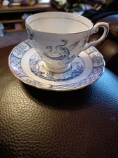 Royal Tuscan, Fine Bone China, Cup & Saucer. Blue &White. VGC.