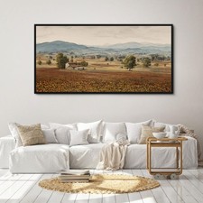 Framed Artwork for Walls Extra Large Vintage Nature Earthy Wall Art landscape...