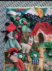 Peruvian Alpaca Crochet Arpillera Wall Hanging Folk Art Applique 9"x9" Vintage  — photo 3