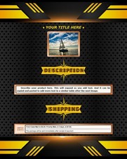 AUCTION TEMPLATE Abstract Art Design Yellow & Black - Free Email Shipping
