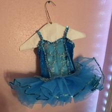 A Wish Come True Girls Blue Sequin Sleeveless Dance Tutu Dress Size SC V2496N