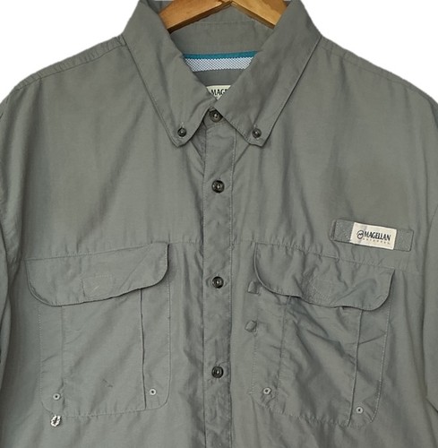 Camicia uomo Magellan Fish Gear con bottoni grigia XL rilassata ventilata SS outdoor - Foto 2 di 5