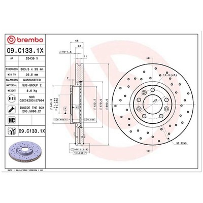 2x Bremsscheibe vorne für Peugeot 407 6D SW 6E 408 2 FP 5008 MC 508 1 | 2623834