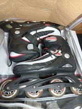 Funline Inline Skates UK Size 5-7 Adjustable Black & Blue Large Great Condition 