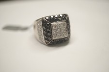 18K Gold Men's Diamond Ring 4.00 CTW Black & White Diamonds Size 11