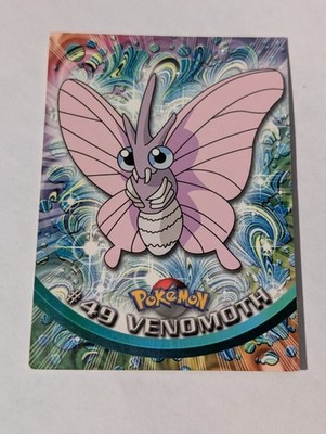 Venomoth #49 Pokemon Topps Foil Blue Logo TV Animation Edition Holo Rare LP