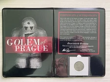 Golem of Prague - Prague SILVER Coin Prager Groschen COA & History & Album Inc