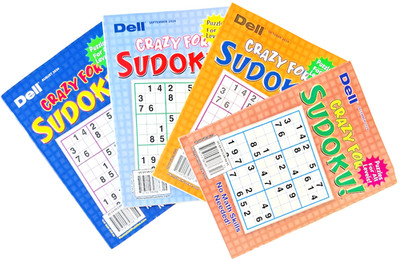 NEW Lot of 4 Penny Press Dell Crazy For Sudoku Puzzle Books All Solving Levels