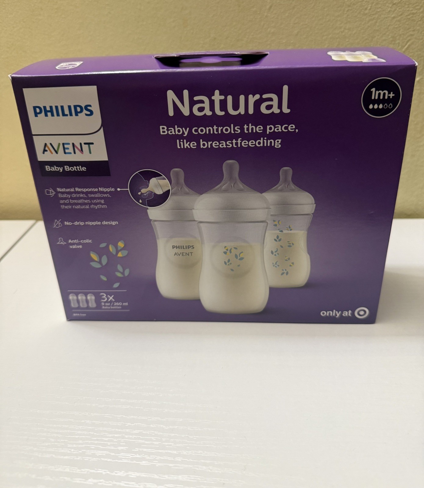 Philips Avent 3pk Natural Baby Bottle with Natural Response 