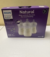 Philips Avent 3pk Natural Baby Bottle with Natural Response Nipple - Clear - 9oz